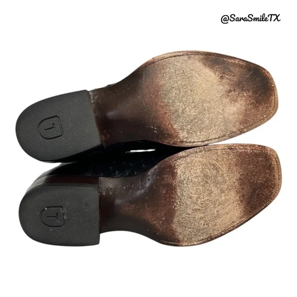 TECOVAS The Carter Mens Black Handmade Full-Quill Ostrich Cowboy Boots - Picture 10 of 14